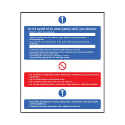 In the event of an emergency spill sign