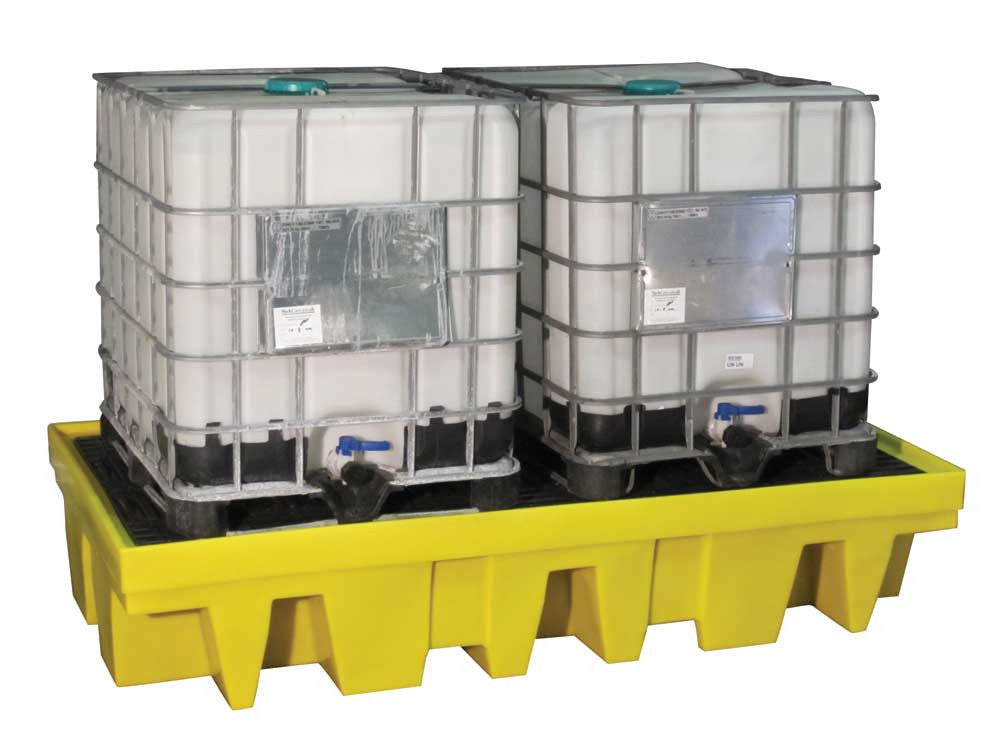 Double 1100 litre IBC Spill Containment Pallet Bund - BB2FW