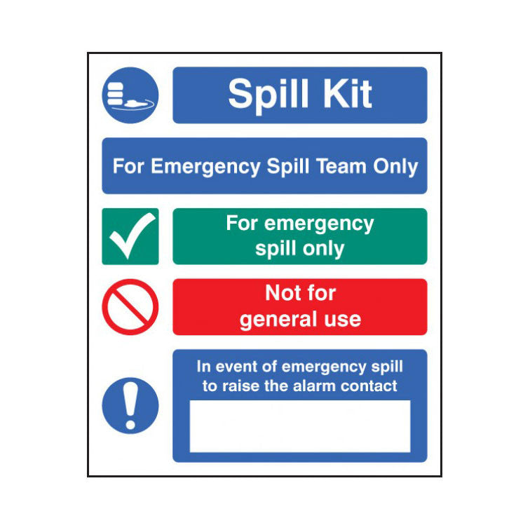 Emergency Spill Team Sign