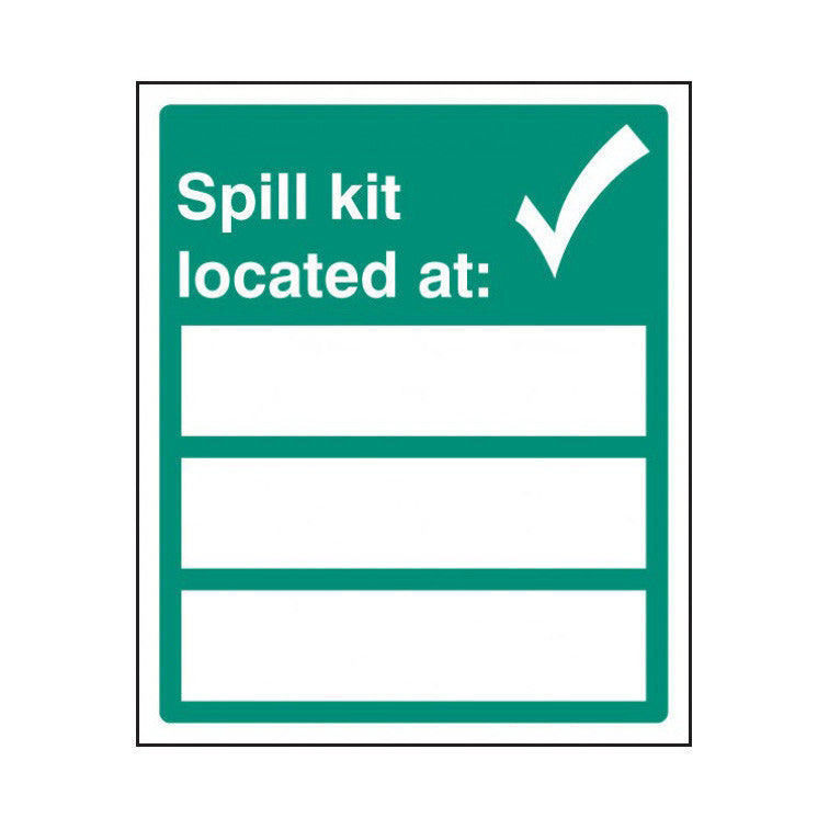 Spill kit located at sign